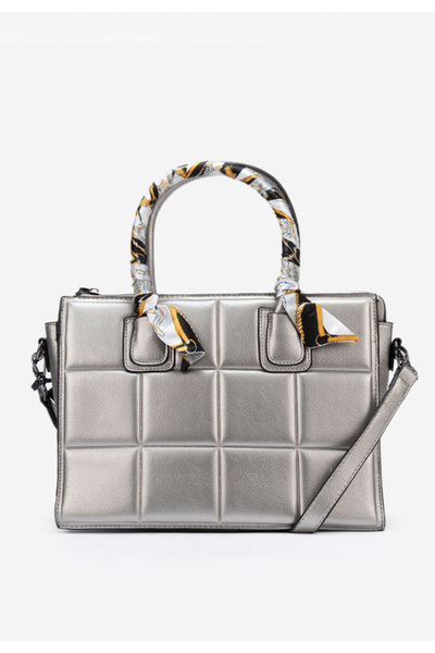 B T Shoes Stribrná rukojeť kabelky Selenite