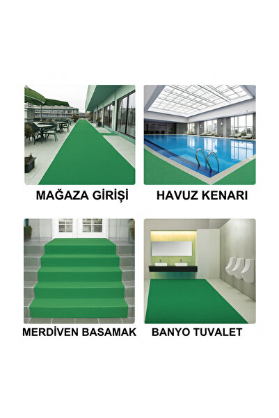 BEYLİNİ Kıvırcık Paspas İç Dış Zemin Halı Yolluk Kapı Önü Havuz Banyo Duş İş Yeri Apartman Paspası 12mm