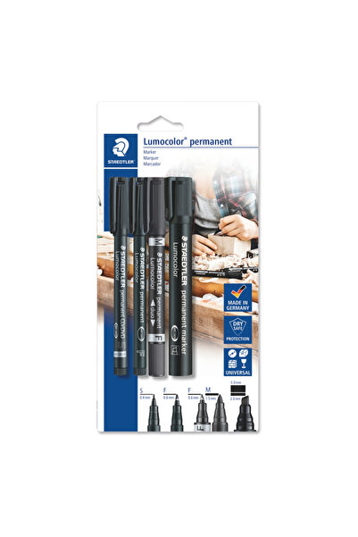 Staedtler Markere permanente Staedtler, negru, set 4 bucati