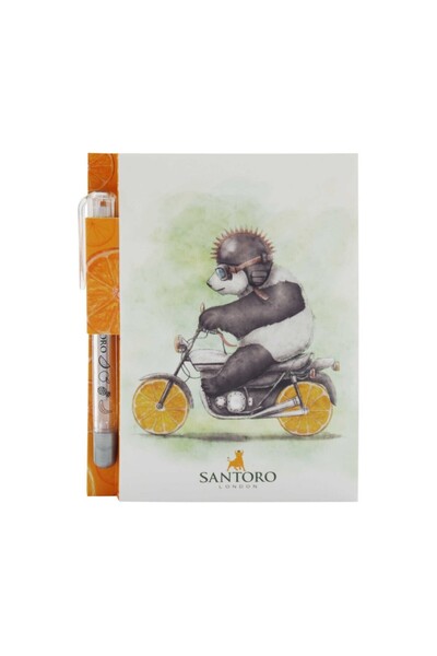 Santoro Fruity Scooty Panda pocket notebook