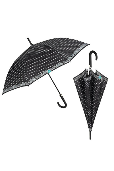 Perletti Umbrela ploaie automata baston neagra cu buline