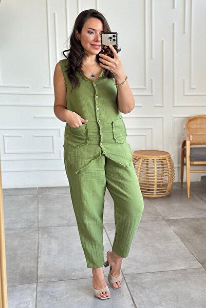 Yağmur Butik Havuç Paça Müslin Pantolon