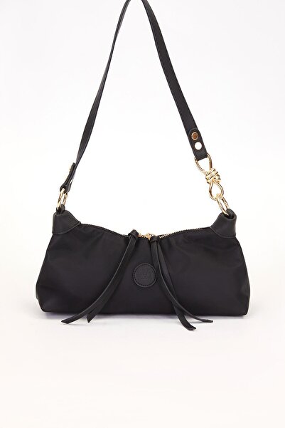 Levidor Siyah Baget Saten Çanta