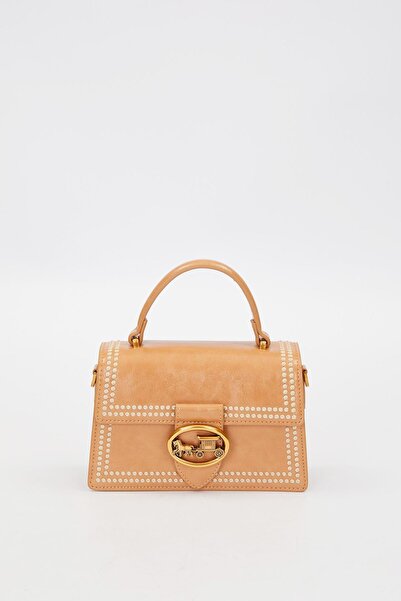 Levidor حقيبة كتف بتصميم بني مع تفاصيل حزام