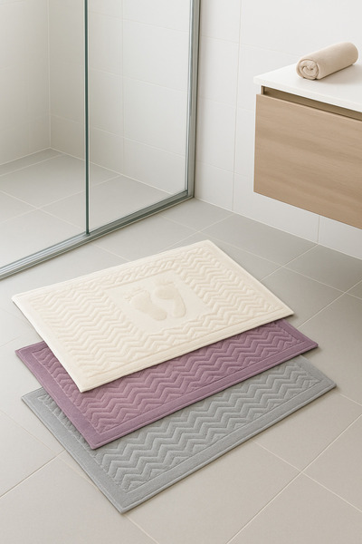 Bonny Home 100% Cotton Figure Patterned Foot Towel Set - 3 Color Set