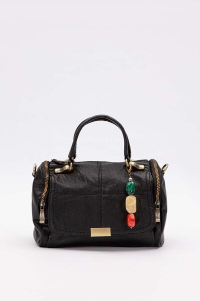 Levidor Siyah Taş Aksesuar Detaylı Omuz Çantası