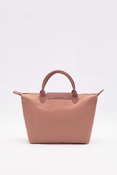Levidor Pembe Deri Kapak Aksesuarlı Omuz Çantası