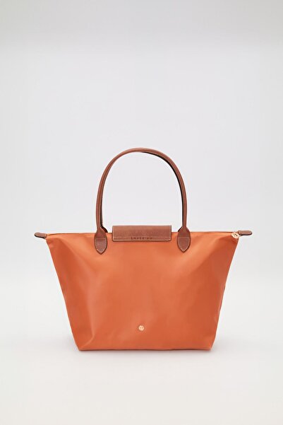 Levidor Orange Leather Strap Tote Shoulder Bag
