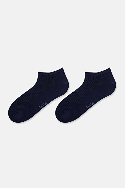 Eros Мъжки 2-пакетни раирани чорапи до глезена в бяло и тъмносиньо