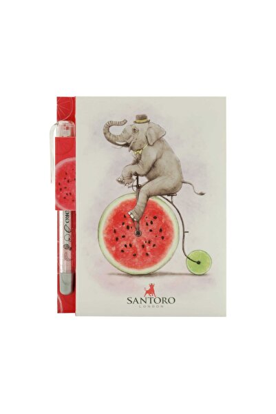 Santoro Fruity Scooty Elephant Pocket Notebook