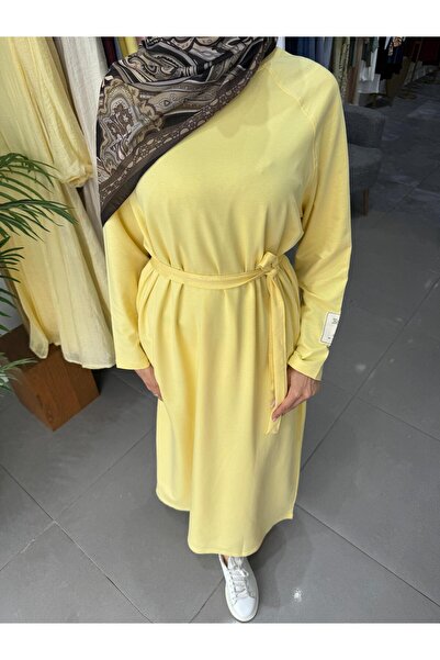 MODA HASEN KOLU ETİKET DETAYLI ELBİSE