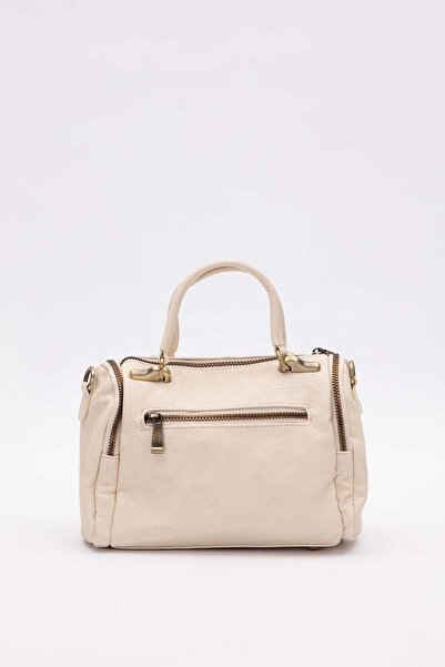 Levidor White Stone Accessory Detailed Shoulder Bag