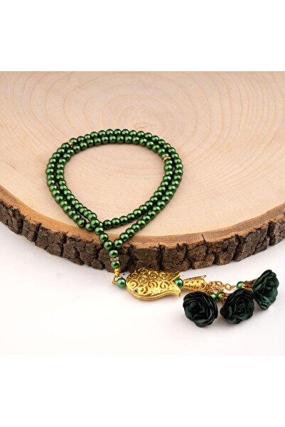 Hayrat Neşriyat سبحة لالي روزو خضراء (99 حبة - 6 ملم)