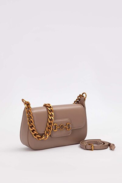 Levidor Khaki Wide Chain Accessory Shoulder Bag