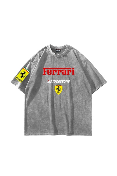 Sekizbiraltı Racing F. Printed Oversize Unisex Washable White Tshirt