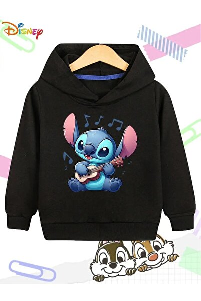 oneagılyazı سويت شيرت شتوي بغطاء للرأس، مطبوع عليه موسيقى ستيتش للأطفال