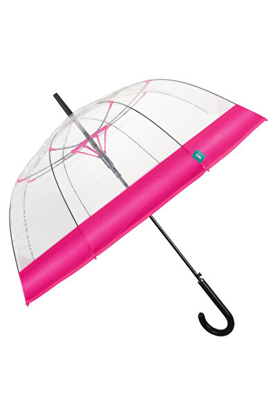 Perletti Umbrela ploaie automata transparenta banda roz