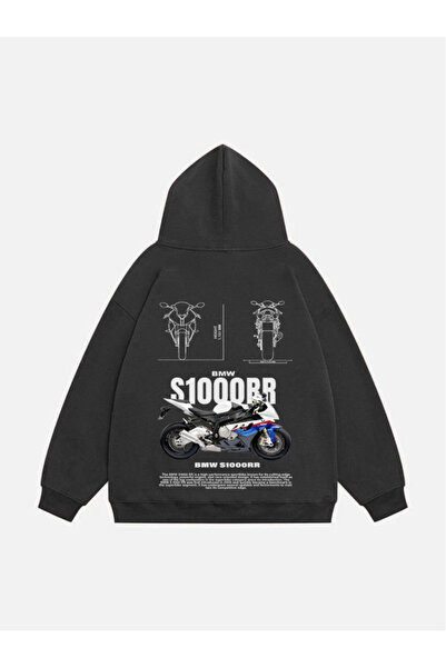 Mad&Calf سويت شيرت فلير كبير الحجم مطبوع عليه بي إم دبليو S100RR للجنسين