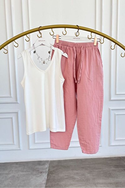 Yağmur Butik Havuç Paça Müslin Pantolon