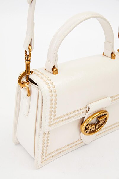 Levidor Τσάντα ώμου με λουράκι με κρεμ σχέδιο