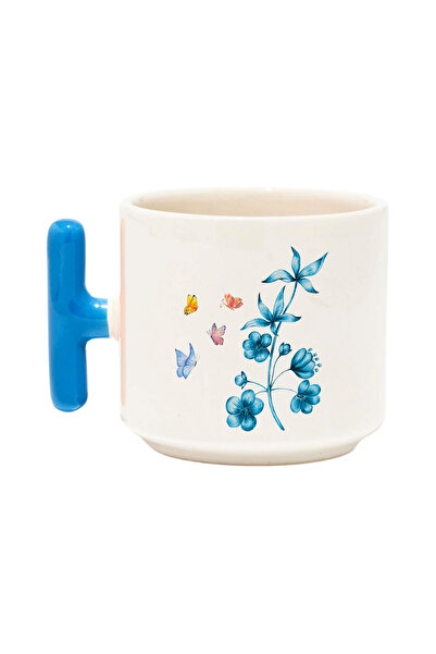 qoeuyl boutique Flying Butterflies on a Flower Branch Printed Colorful Latte Cup Mug with t Handle Gift