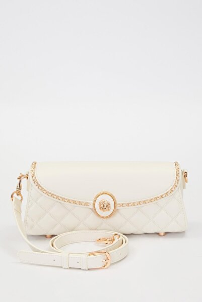 Levidor Krem Zincir Askı Detay Omuz Çantası