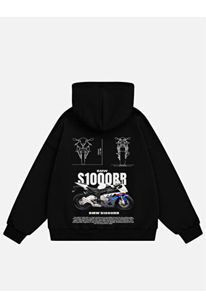 Mad&Calf سويت شيرت فلير كبير الحجم مطبوع عليه بي إم دبليو S100RR للجنسين