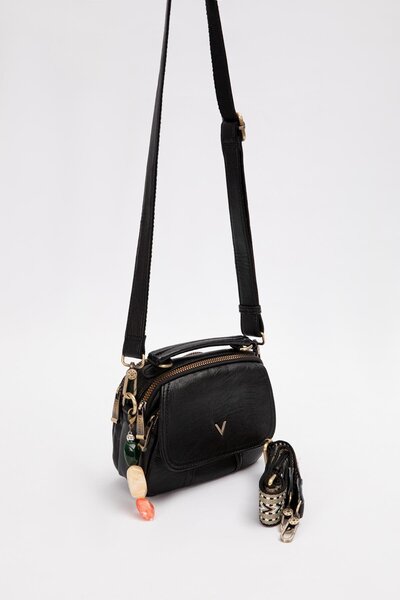 Levidor Ethnic Pattern Strap Bohemian Style Daily Small Hand and Shoulder Bag 930376 Black