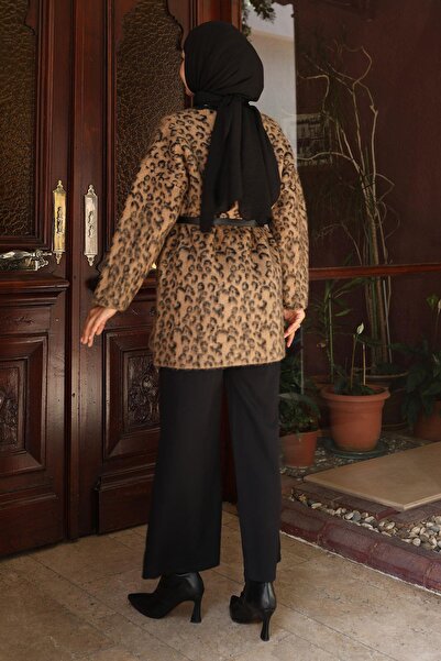 Modamihram Комплект от трикотаж с леопардов принт Taba 6147