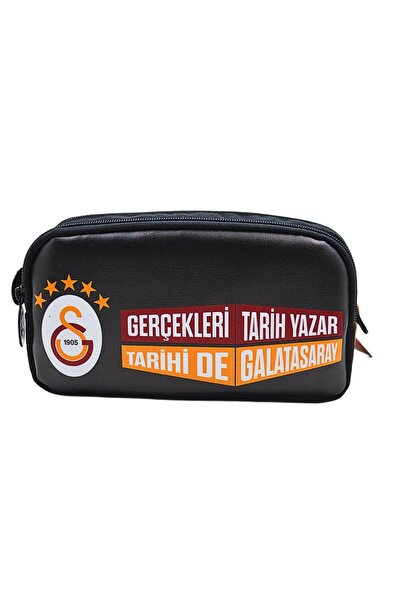Galatasaray 2 Bölmeli 5 Yıldızlı Gerçekleri Tarih Yazar Suni Deri Yüzey Kalem Çantası (25690)