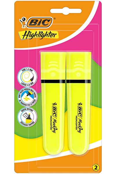 Bic Set 2 evidentiatoare Highlighter Flat, Galben