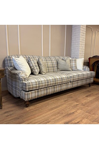 Hanel Mobilya ENGLİSH ARM Kanepe Ekose Gri