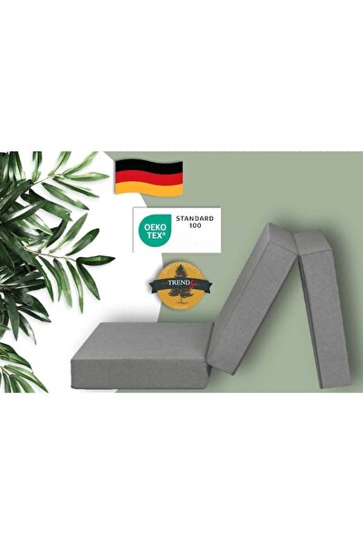 CEDA HOME Foldable mattress/sofa, CEDA HOME, 195x75x15 cm, Gray, soft-medium firmness, removable and washable