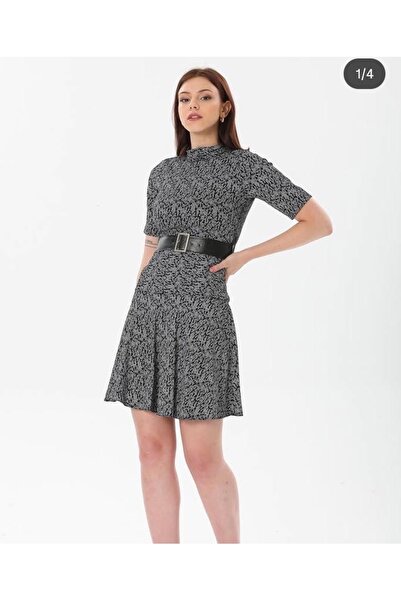 FUNDA Fashion Women's Leather Belt with Collar and Belt, Floral Patterned Dress