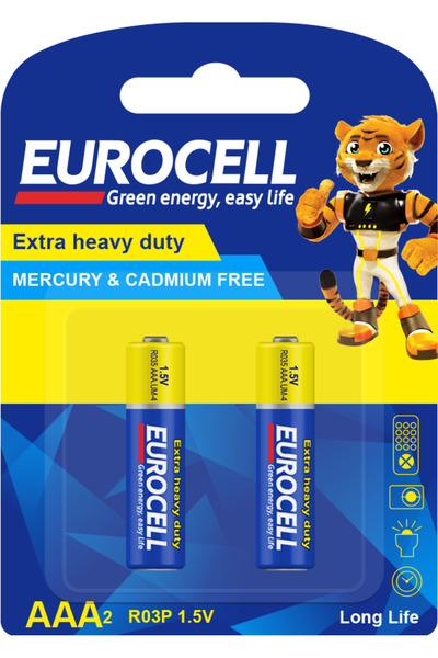 EUROCELL بطارية AAA2 شديدة التحمل (R03 1.5 فولت)