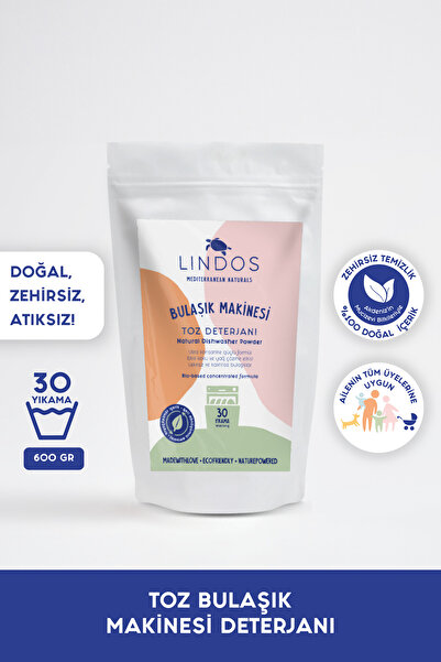 Lindos Doğal Bulaşık Makinesi Toz Deterjanı 600 gr 30 Yıkama