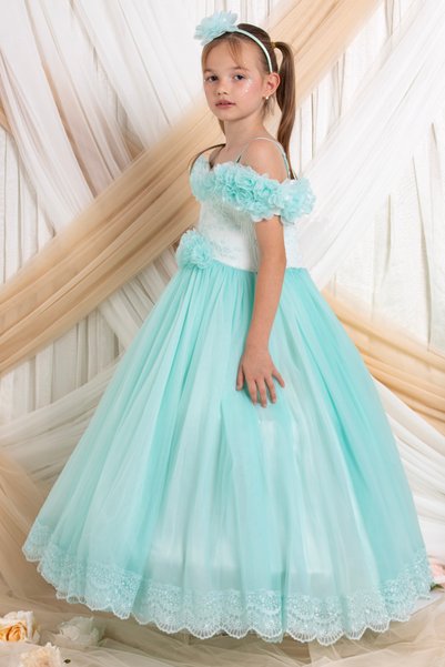 SÜSLÜ PİNK KİDS Girl's evening dress graduation dress