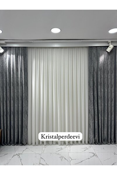 Beautiful FON PERDE DAMARLI DESEN 1/3 SIK PİLELİ TOK KUMAŞ YENİ SEZON TEK KAN...