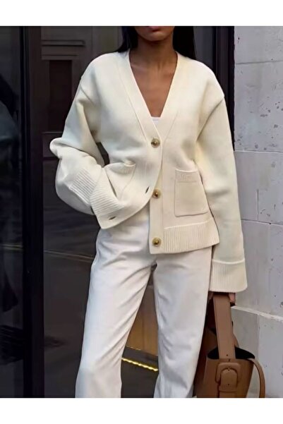 banessa Cardigan vintage pentru femei cu buzunare groase