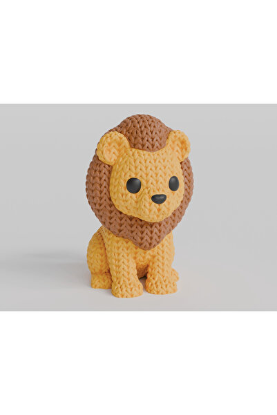 3DONE MODELS 3D Crocheted Lion Figurine – Decorative Model, 3D Printed, Unica...