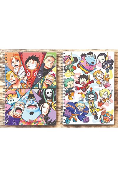nihonwosekai قطعتان من دفتر ملاحظات حلزوني من قطعة واحدة مقاس A5 من الأنمي، 50 ورقة