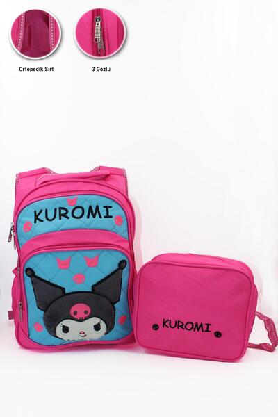 Mashotrend 3-Eye Feathered Kuromi Elementary School Bag + Lunch Bag - Kuromi ...