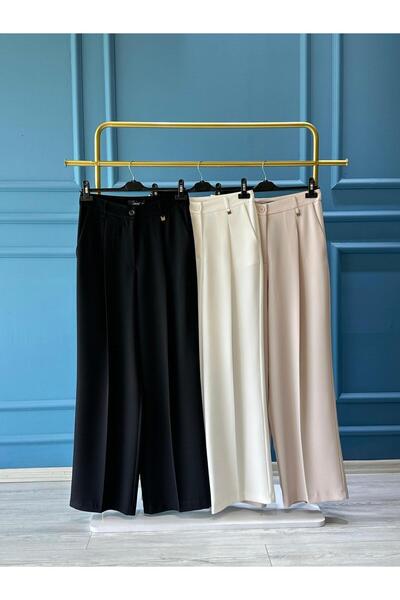 Sentez Yandex Tek Pile Wide Leg Pants 5593 Ecru