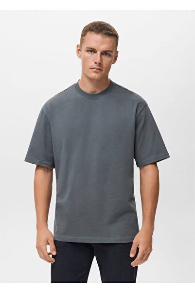 MANGO Man %100 pamuklu rahat kesim tişört