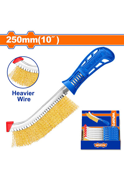 WADFOW Brass Hand Brush with Plastic Handle 250mm (10") WBH1101