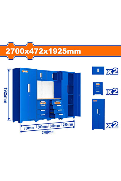 WADFOW طقم دواليب عدة 2700×472×1925 مم – WCS3A06