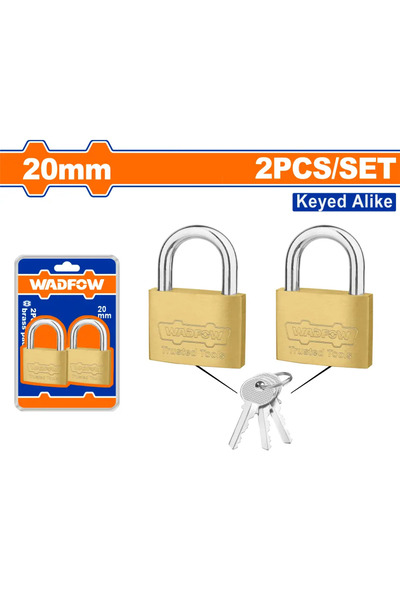 WADFOW طقم أقفال نحاس مفتاح واحد – مزدوج 20 مم – WPDT422