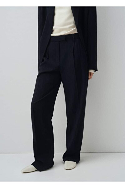 MANGO Woman İnce çizgili kumaş pantolon