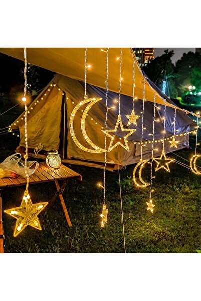 Generic AUTOYSUR Garden Decorative Lamps,3.5M Ramadan Decorations for Home,Star Moon Solar Starry String Cu