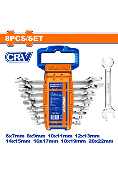 WADFOW 8-Piece Open-End Wrench Set (6–22mm) – WDS2208